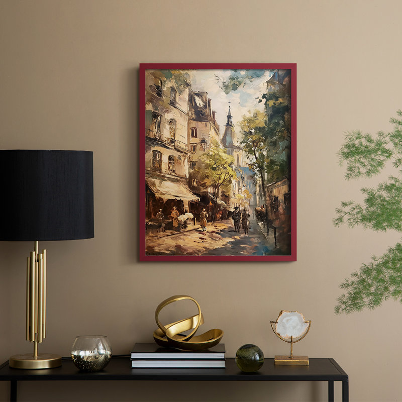 LANDSCAPES Series CECXC, reproduction encadrée - bois massif, H 11 po x l 9 po, Rouge