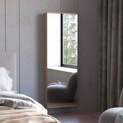Wall Mounted Shoe Rack With Mirror Chimg, Bedroom