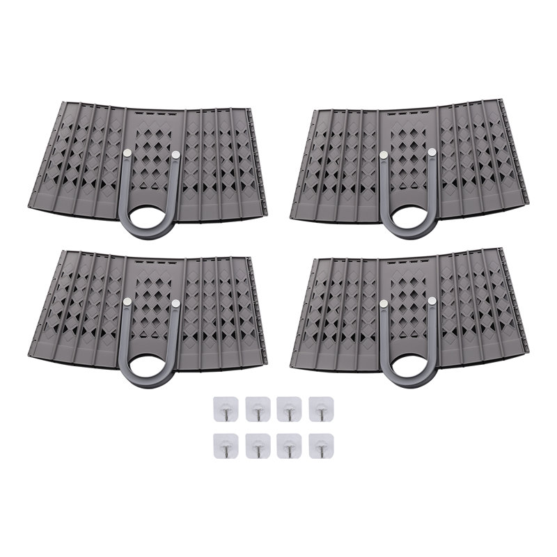 Panier trapèze pliable avec poignée Rebrilliant 18,9 "avec poignée (ensemble de 4), Gris