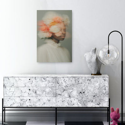 Dreamy Floral Portrait Dreamy Elegant Ethereal Flower Portrait Wall Art Print 1 Piece Wrapped Canvas Wall Art