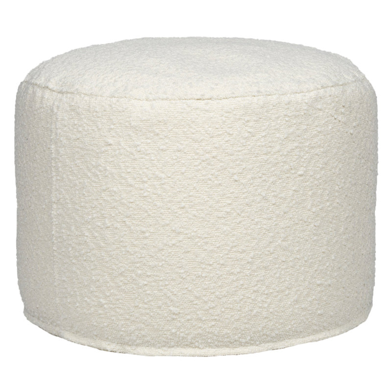 Repose-pieds pouf en tissu bouclé doux et tendance, Blanc