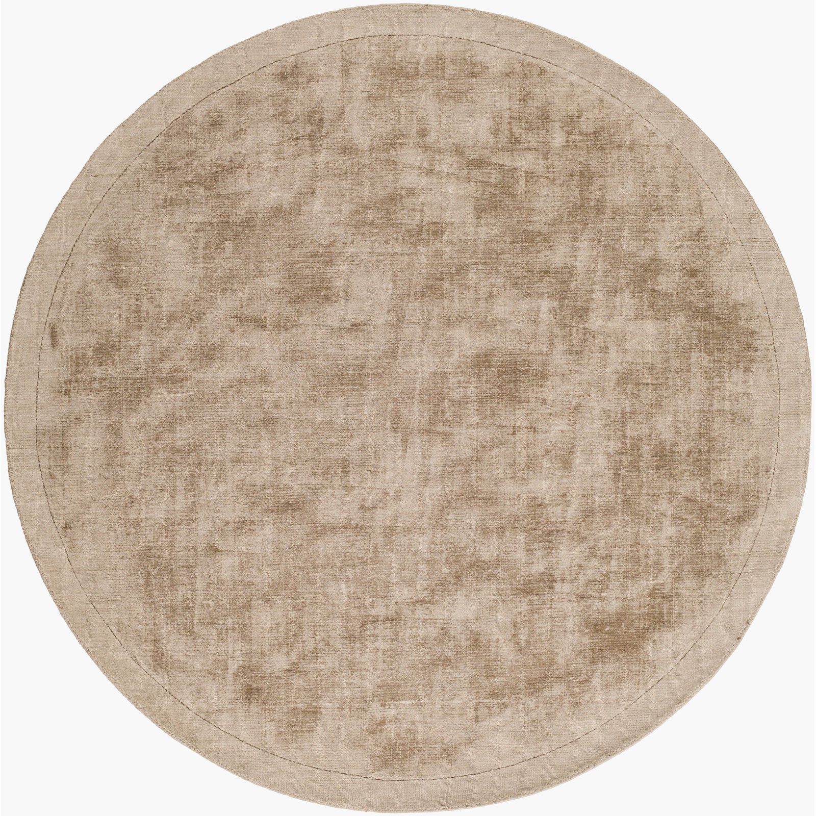 Mckinley Hand Loomed Viscose Taupe Rug, Round 5'9"