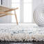 Nilgun Abstract Ivory/Slate Blue Area Rug-2002853073