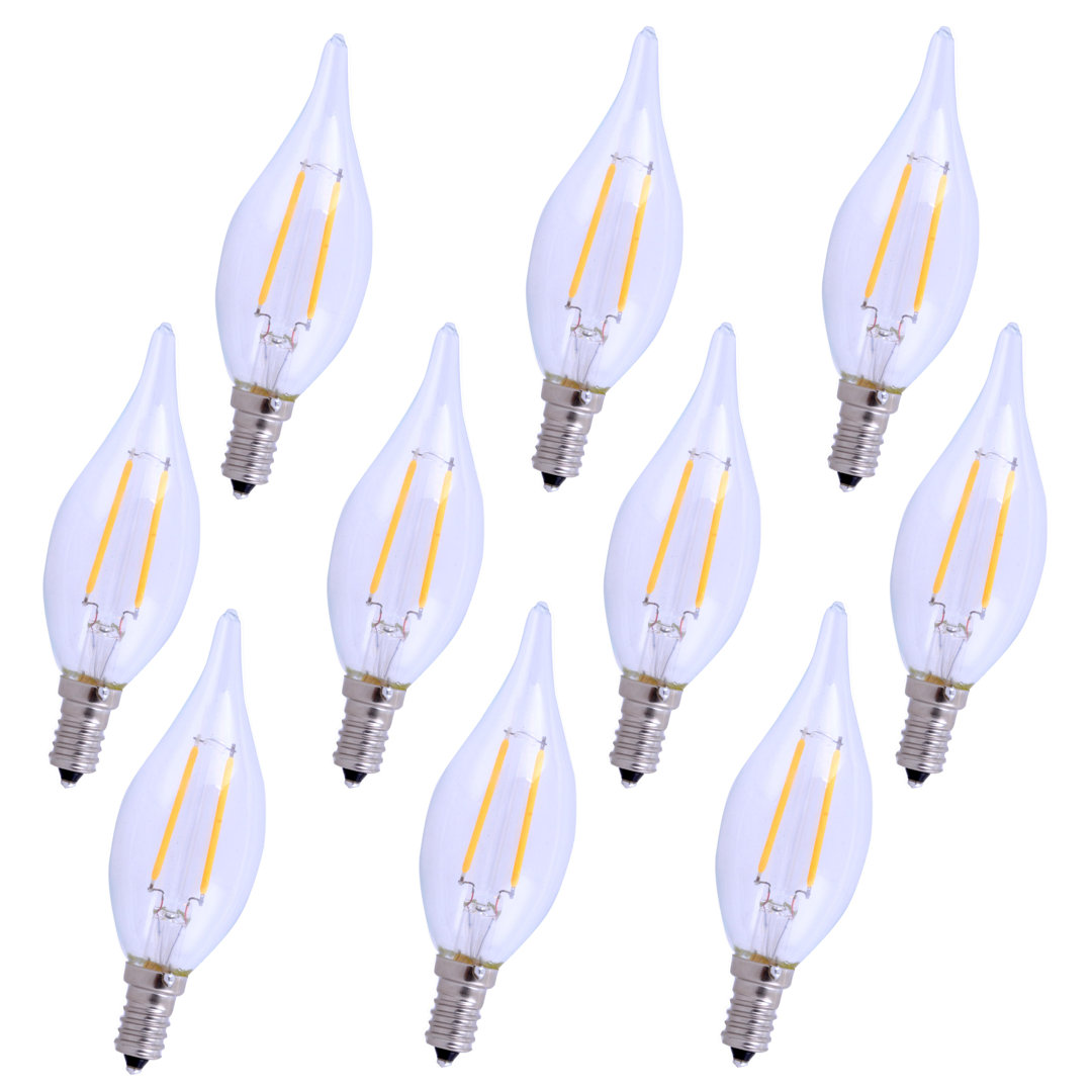 2.5W (25 Watt Equivalent)  LED, Dimmable Light Bulb, E12/Candelabra Base (Set of 10) Elegant Lighting