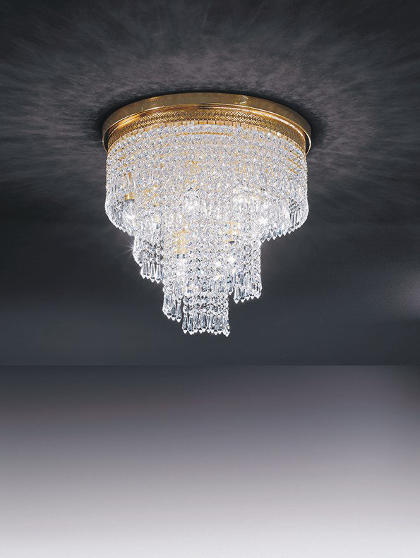 Twister Crystal Semi Flush Mount, 24k Gold