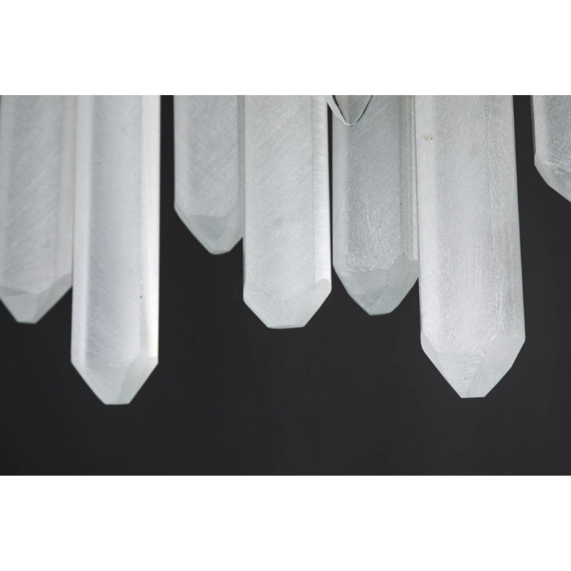 Lustre suspendu 48 lumières DEL avec détails en verre, Or brossé, Couleurs mélangées, 36 po de largeur x 25 po de hauteur