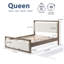Lit confortable et robuste avec tête de lit en tissu Boucle et structure en bois, parfait pour une expérience de sommeil confortable et durable