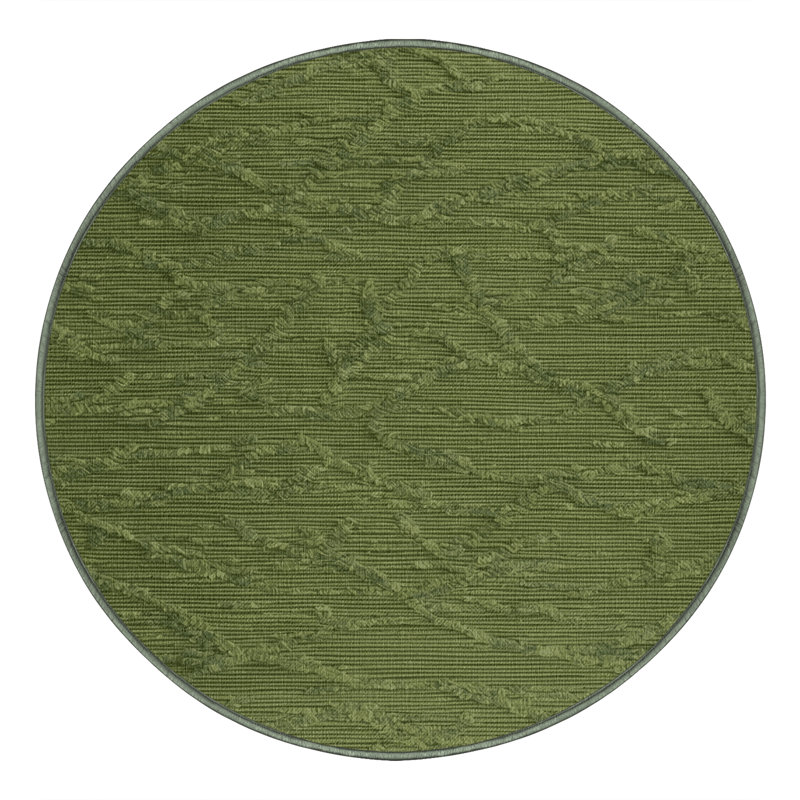 Tapis vert uni lavable à la machine, Rond 6 pi