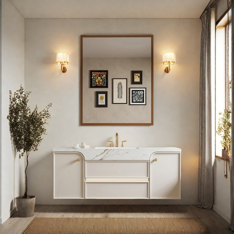 Armoire de salle de bain de style rétro français, 51"