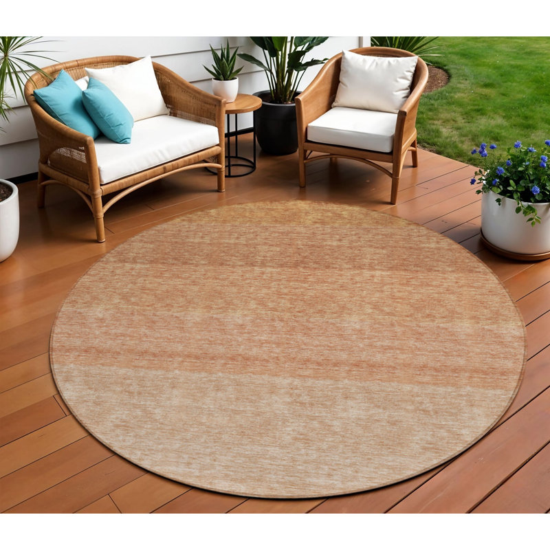 Tapis d'intérieur rond lavable dégradé 8 pi HomeRoots