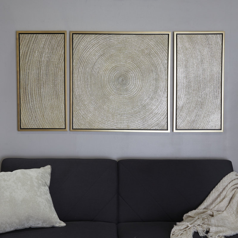 Cole And Gray Coastal Polystone Ripple Framed Wall Art