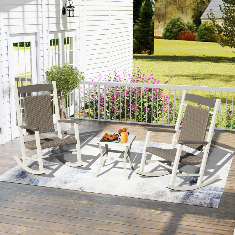 3-Piece Porch Rocking Chair Set
