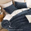 Ensemble d'édredon moelleux Andency bleu marine, ensemble de literie 3 pièces Sherpa-124609778-124609780