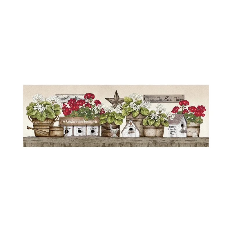 Geranium Shelf by Linda Spivey - Panoramic Gallery-Wrapped Canvas Giclée on Canvas, Canvas