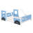 Full Size Classic Car-Shaped Platform Bed With Wheels,Blue-2108997763