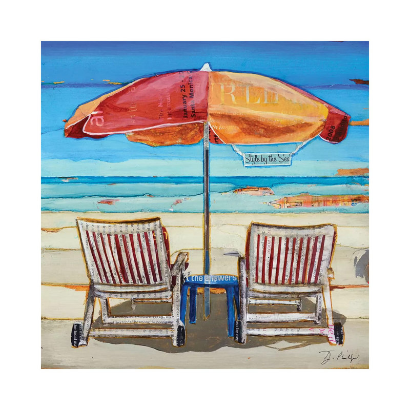 Stylin By The Sea by Danny Phillips - Wrapped Canvas Painting, 45.72 cm H x 45.72 cm W x 3.175 cm D
