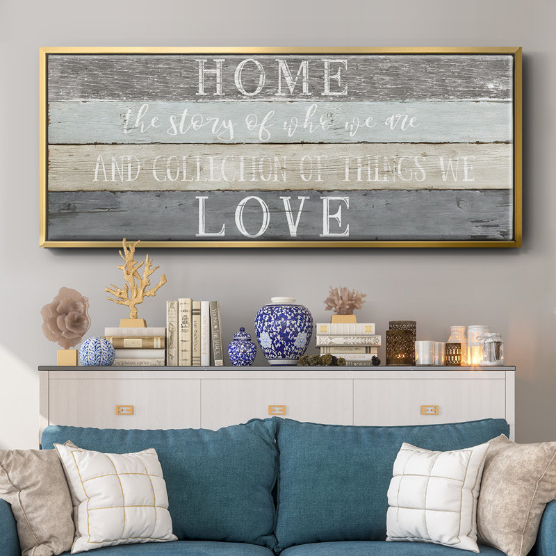 Home Love- Framed Canvas, 20" H x 50" W
