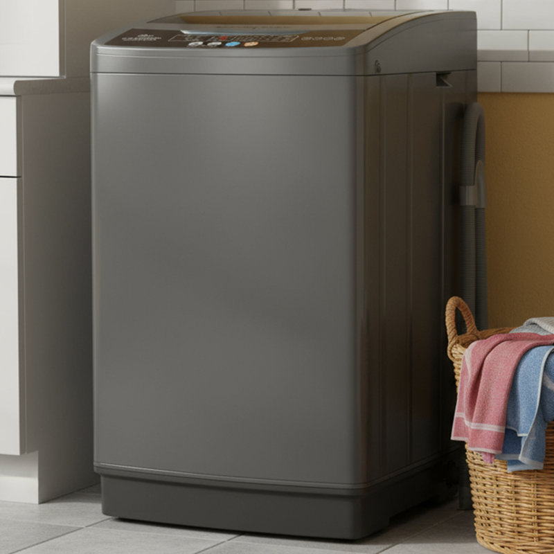 Nina Ancheer 2.4 Cu. ft.High Efficiency Portable Washer Machine with Child Safety Lock, 17.8Lbs Compact Washer with Drain Pump for Apartment, Gray