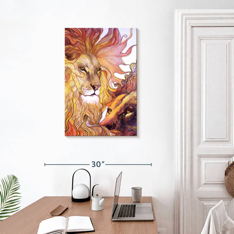 Esprit de roi lion Brampt, H 30 po x l 20 po