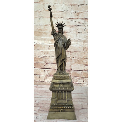Beira Statue of Liberty Bronze Metal Sculpture Replica Signed Art 17.5" x 4.5"