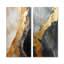 Minimalisme chrome doré et poteries noires - ensemble de 2 reproductions d'art abstrait fractal-1999182898-1999182899