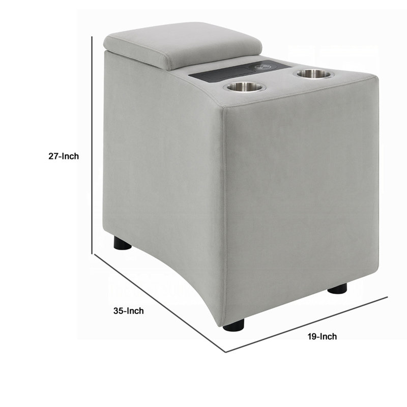 Console Watsy pour fauteuil inclinable avec port USB, porte-gobelets, chargement sans fil