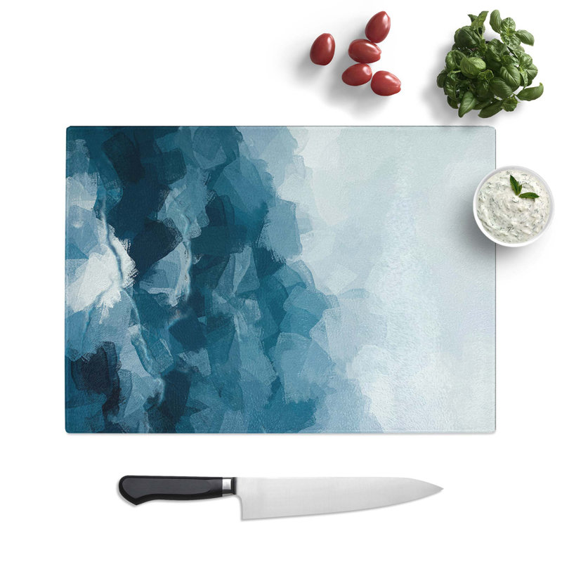 Tempered Glass Cloudy Mood Chopping Board, 39 cm W x 28.5 cm L