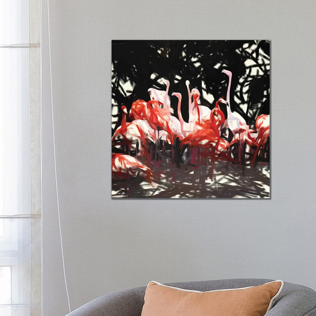 Flamingoes Under The Banyan Tree by 83 Oranges - Wrapped Canvas Gallery-Wrapped Canvas Giclée