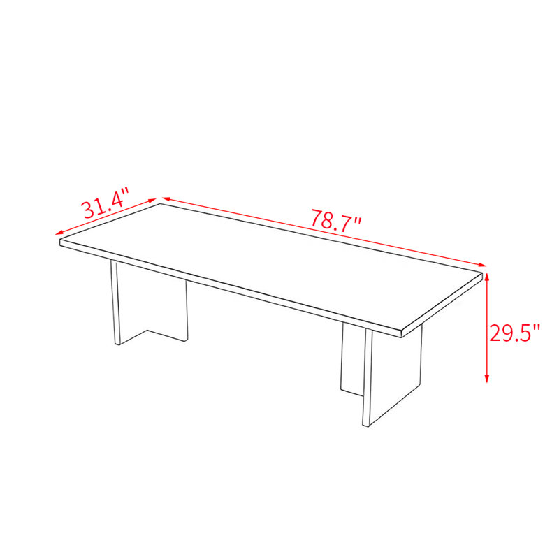 Table de salle à manger Ealon , H 29,5 po x L 78,7 po x l 31,4 po
