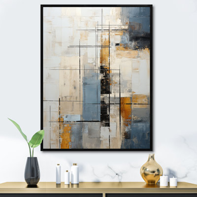 «Abstract Beige Gold Road Collage II», reproduction d'art sur toile