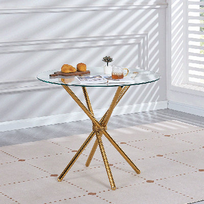 Suchi Round Dining Table with Iron Base