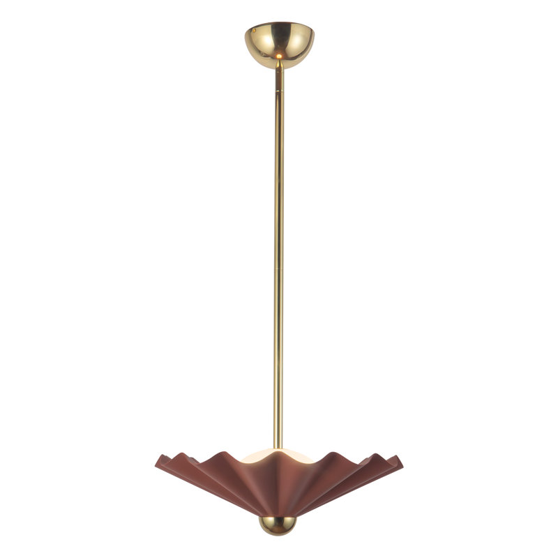Luminaire suspendu à DEL 16 pouces Furrow, 16 po, Rouge