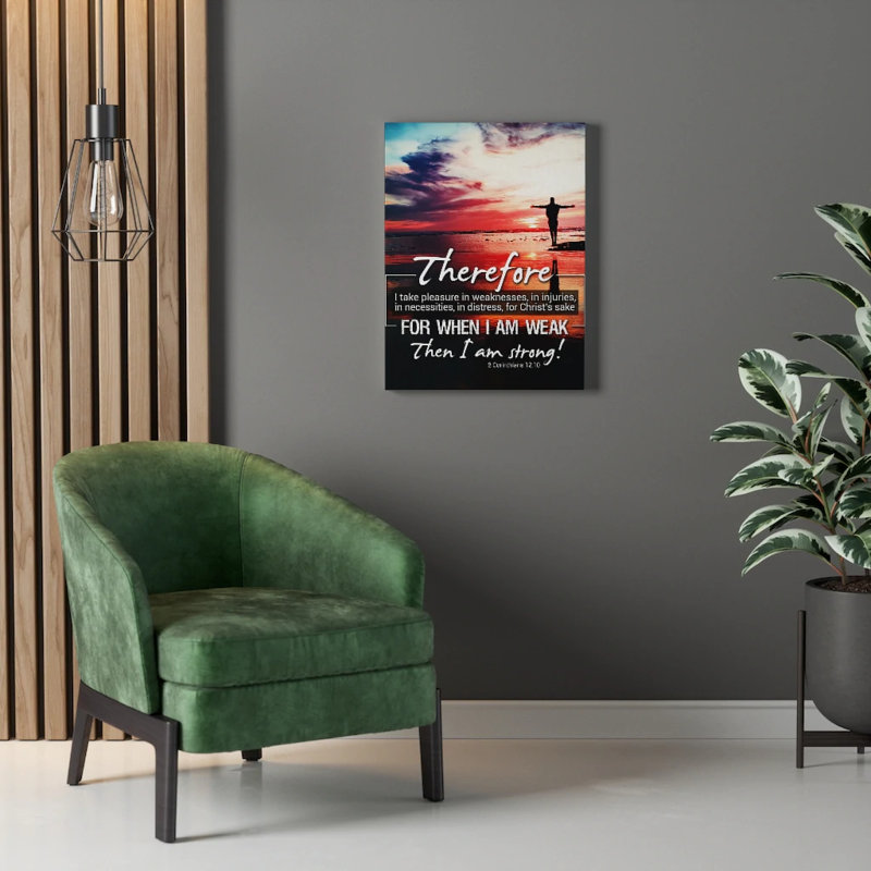 Then I Am Strong 2 - Wrapped Canvas Print, 16" H x 12" W x 1.25" D