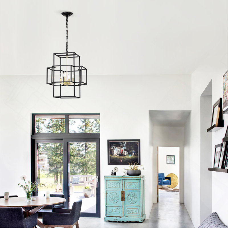 Luminaire suspendu en métal à 4 lumières, Or