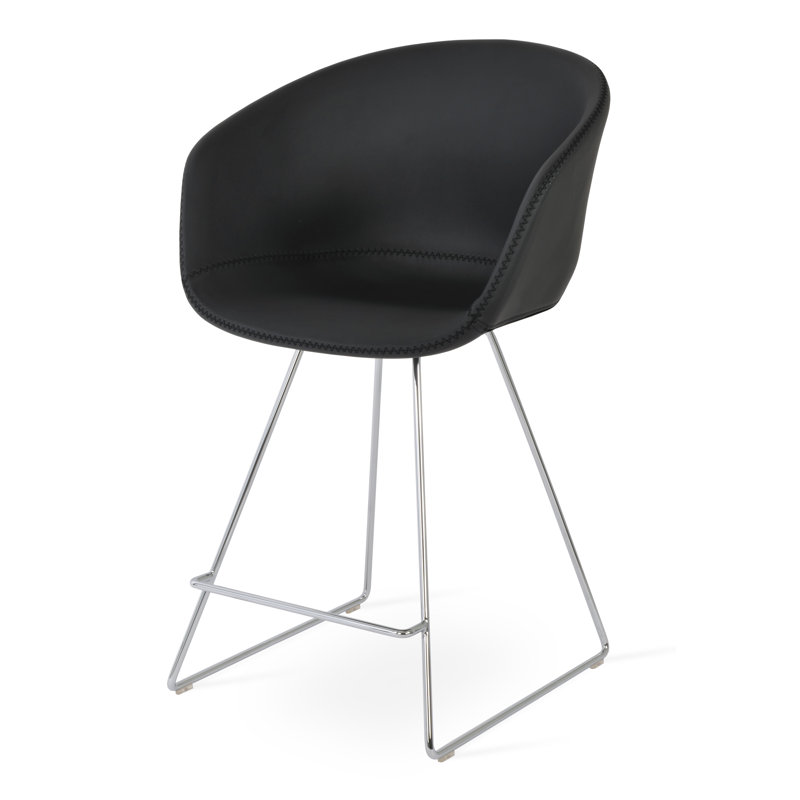Tabouret de bar et de comptoir Tribeca, Noisette, Hauteur d'assise lorsque que le tabouret est placÃ, Blanc