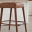 Tabouret de bar en faux cuir brun à hauteur de comptoir - siège rembourré confortable avec pieds et repose-pieds robustes en métal, sièges élégants pour îlot de cuisine, comptoir de pub et de salle à manger, 2 ensembles