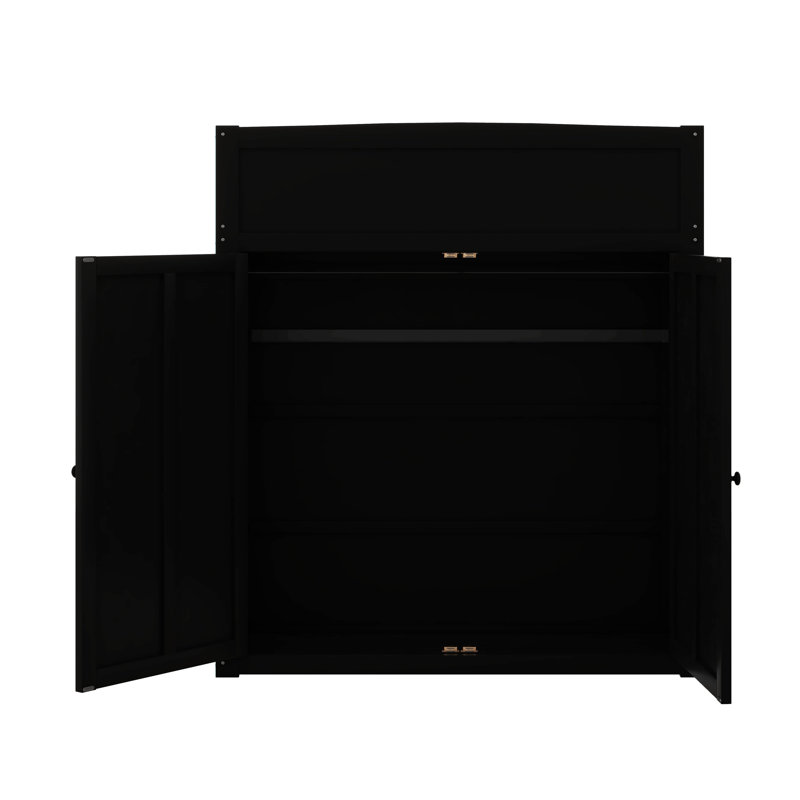 Full Size Wood Loft Bed With Desk,Wardrobe,Ample Storage Space,And RGB LED Light, Cloud Blue