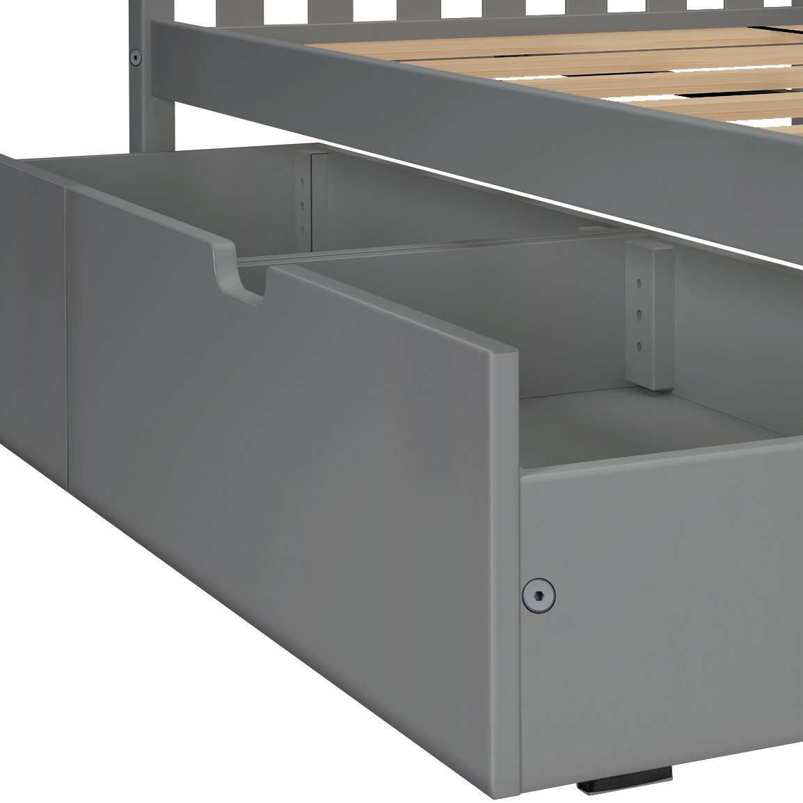 Bolles Bunk Bed with Drawers, Full over Full, Gray