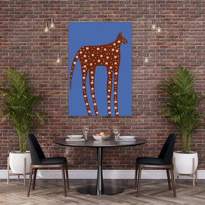 Art mural abstrait cheval tacheté à longues pattes