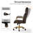 Bradford Mid-century Modern 24"W Tilting Ergonomic Office Chair with Airbag Lumbar Support System-1836259275