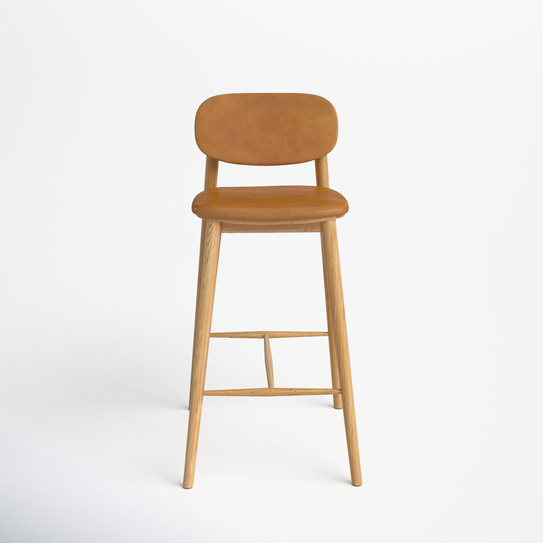 Beck 26'' Genuine Leather Counter Stool AllModern Seat Color/ Frame 