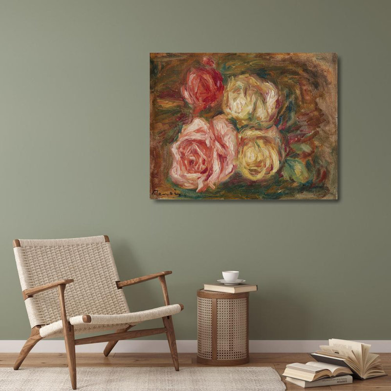 "Roses" par Pierre-Auguste Renoir - Art sur toile tendue avec châssis