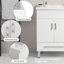Meuble-lavabo blanc polyvalent de 24 po: portes doubles, tiroirs et lavabo en céramique procurant beaucoup de rangement et de style
