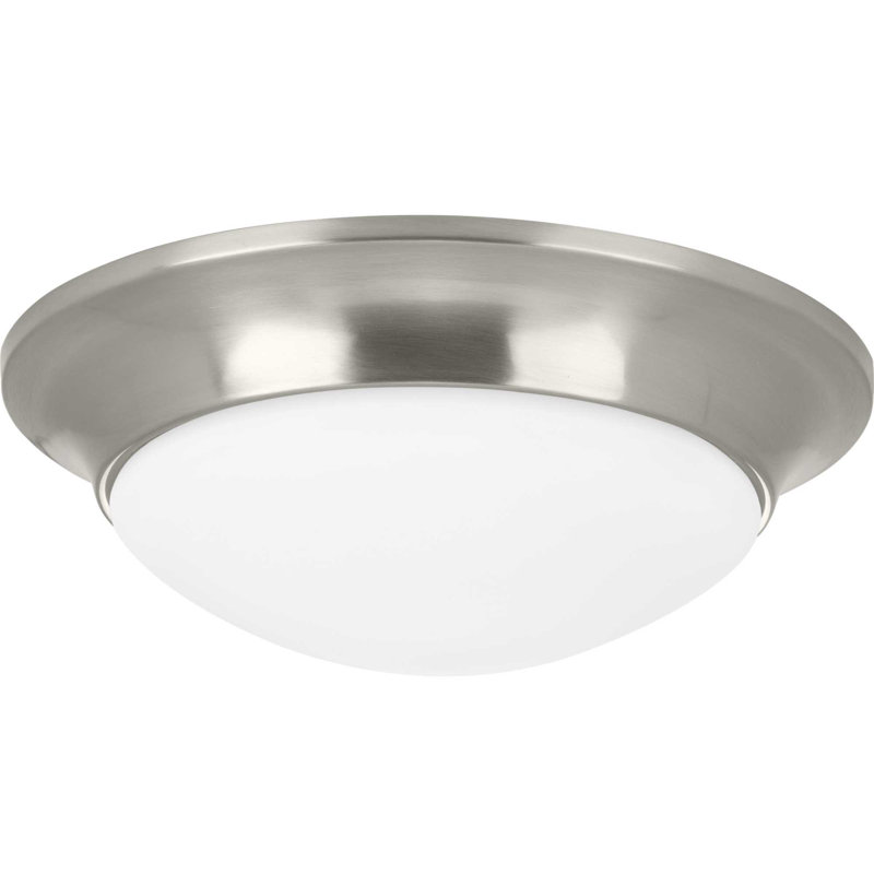 Plafonnier semi-encastré à cuve simple 11,5 po 1 lumières Stoutland, Nickel brossé