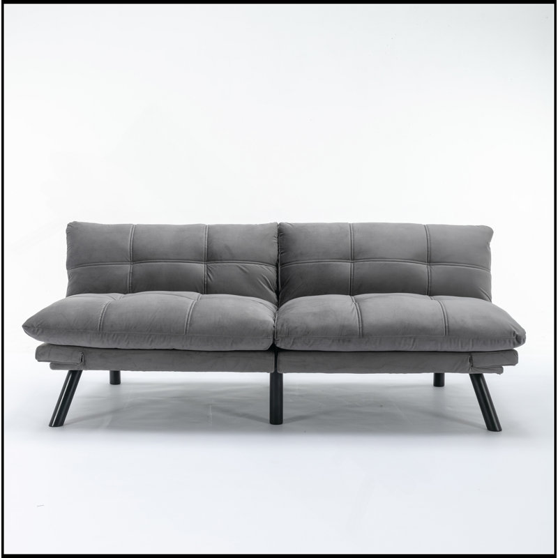 Convertible Folding Modern Sofa Bed, Light Gray