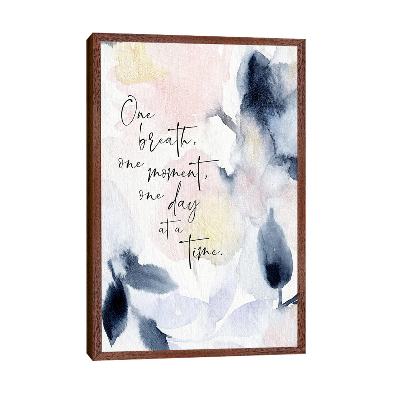 One Breath 1 Piece Painting on Canvas, 66.04 cm H x 45.72 cm W, Classic Brown Wood Framed
