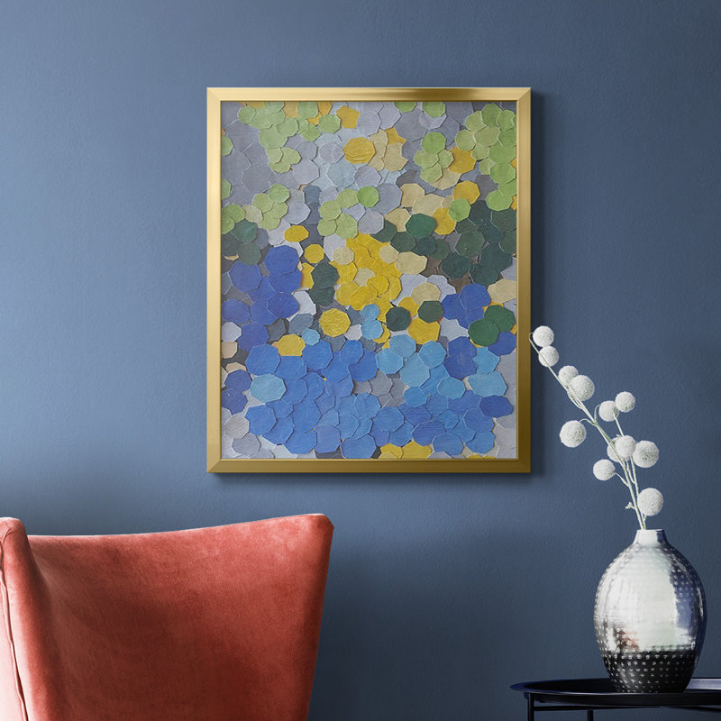 Toile encadrée de qualité supérieure Lake Lake Como - prête à être accrochée, Or, H 24 po x l 20 po