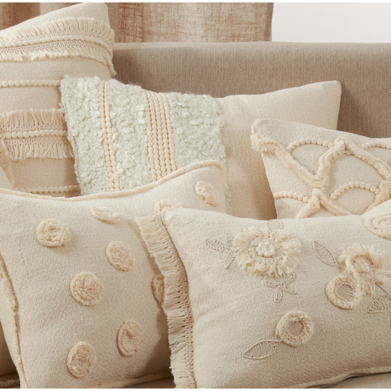 Ivory Sky Collection Cotton Throw Pillow, Down