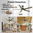 60/72 Inch Ceiling Fan With Lights, Modern Solid Wood Blades Ceiling Fan For Patios, Modern High Cfm Farmhouse Rustic Ceiling Fans, 6 Speed Quiet Reversible Dc Motor, Perfect For Kitchen, Bedroom, Living Room, Patio, Balcony-1216278625-1216278655