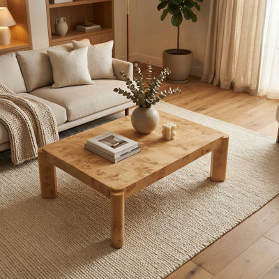 Jakus Rectangular Burlwood Coffee Table